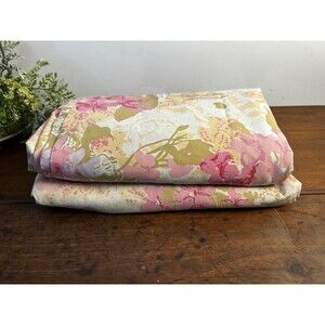 Vintage Pink Floral Sheet Set For Full Double Bed Cotton Percale